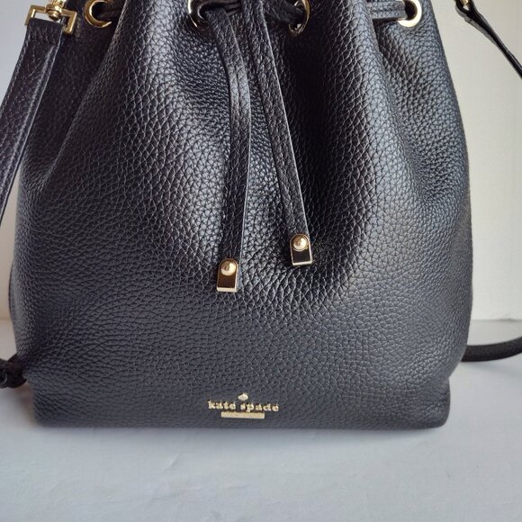 Kate Spade Black Leather Bucket Bag - Picture 2 of 7